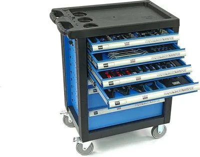 Productafbeelding van Hoogwaardige set met 154 onderdelen, premium gereedschap in blauw