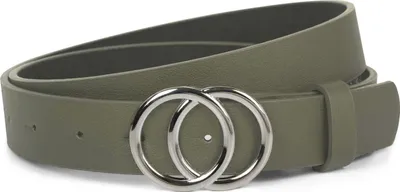 Produktbild von styleBREAKER Damen Gürtel mit glänzender Ringschnalle | verstellbarer Hüft- & Taillengürtel in Unifarbe | modischer Synthetik Gürtel 3 cm breit