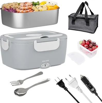 Produktbild von Elektrisch Lunchbox, 1,8l Lunchbox 60W Electric Lunch Box 12v 24v 220v Elektrische Brotdose ThermobehäLter Für Auto Lkw Büro