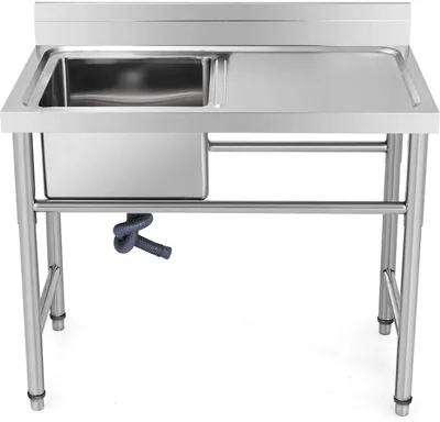 Produktbild von VEVOR Gastrospüle Edelstahl Spültisch Spülbecken Spültheke 1 Becken links 100x60cm