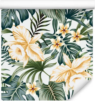 Produktbild von 10m VLIES TAPETE Rolle Tropische Pflanzen Blumen XXL