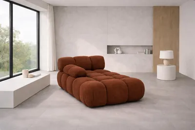 Productafbeelding van Kaiser Möbel, modulaire chaise longue, bekleding: veloursstof Salvador, donkerbruin, links, model Selia