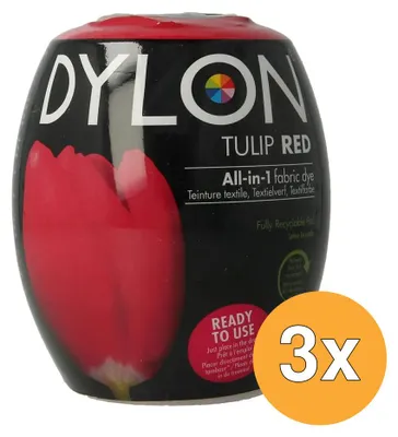 Productafbeelding van 3x Dylon Pod Tulip Red (350 gr)