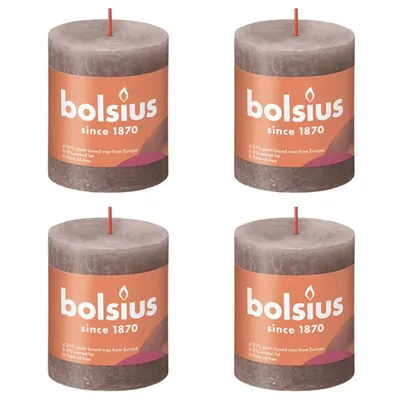 Obrázok produktu pre Bolsius Rustikálne stĺpové sviečky Shine 4 ks 80x68 mm Taupe
