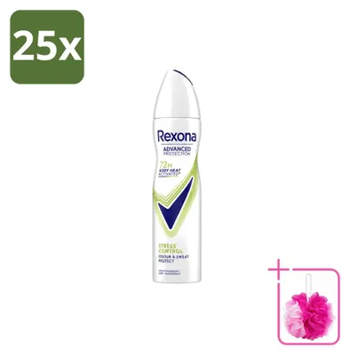 Productafbeelding van 25 x Rexona Advanced Protection Stress Control Antitranspirant Spray 150 ml - Voordeelverpakking - 25 stuks