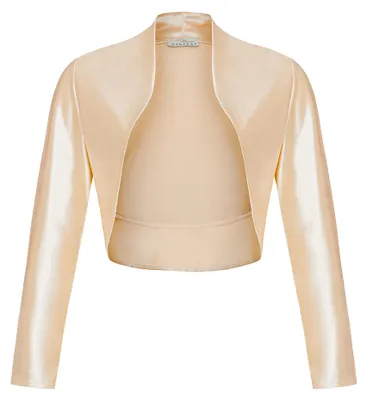 Productafbeelding van DANAEST dames bolero met lange mouwen en open voorkant (model 709), maat: XL, kleur: champagne