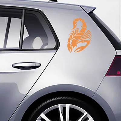 Produktbild von Aufkleber - Autoaufkleber-Set "Skorpion" 2 Stk. je 60cm x 40cm orange - Tuning Carystyling Heckscheibe Auto
