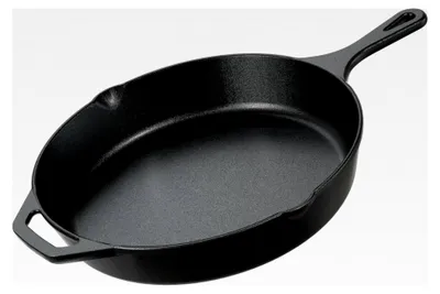 Produktbild von Vorgewürzte Gusseisenpfanne 30 cm, sicheres Grillkochgeschirr für Innen- und Außenbereich, Chef-Pfanne, Gusseisenpfanne