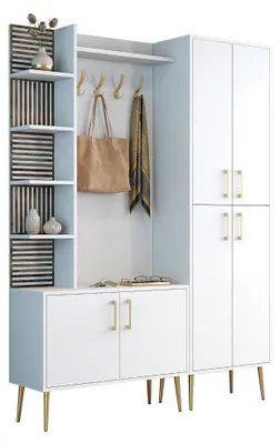 Produktbild von Paludi - Flurmöbel, 150x35x202h cm Weiß, Garderobe