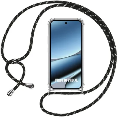 Image de Coque pour Google Pixel 10 Pro XL, Protection Renforcé Silicone Antichoc avec Cordon Noir