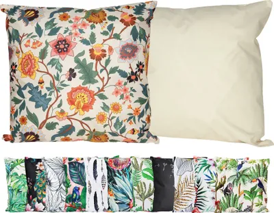 Produktbild von JACK Outdoor Motiv Kissen 45x45cm Lounge Dekokissen inkl. Füllung Wasserabweisend Sitzkissen Garten Stuhl, Farbe:Blumenmärchen