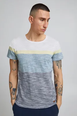 Produktbild von BLEND BHJakob Herren T-Shirt Kurzarm Shirt mit Colorblockmuster und Rundhalsausschnitt aus 100% Baumwolle