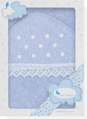 Produktbild von Interbaby Badcape Dots Junior 100 cm Baumwollblau