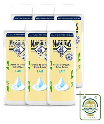 Obrázok produktu pre 6 kusov sprchového gélu Le Petit Marseillais, mliečna vôňa, 400 ml – balenie
