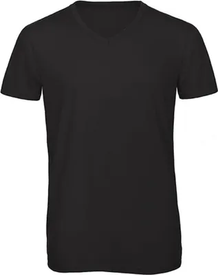 Produktbild von B&C TM057 | Herren V-Neck Triblend T / langlebig, flexibel + faltenfrei - Farbe: Black - Größe: L