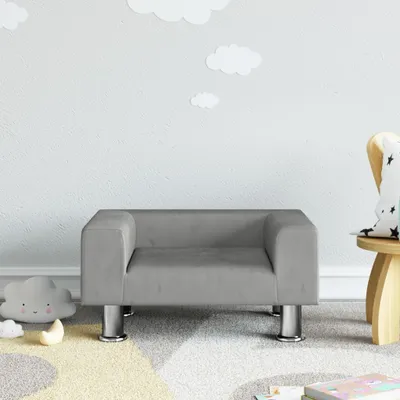 Image de 2025 canapé enfant cloris Gris clair 50x40x26,5 cm Velours - Canapés enfant Vente7878201 1parcel