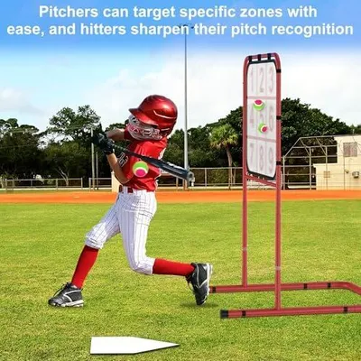 Produktbild von Zieltrainingsset für die Baseball-Schlagzone mit Home-Plate für Wiffle- und Blitzbälle