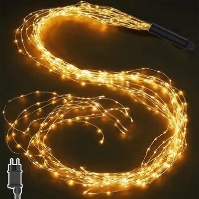 Immagine prodotto di Luci per l'albero di Natale - 2 m - 400 LED - Bianco - Alimentazione a batterie - 8 modalità di illuminazione - Telecomando - Per uso interno ed esterno - Illuminazione decorativa natalizia