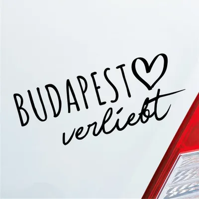 Produktbild von Auto Aufkleber Budapest verliebt Herz Stadt Heimat Liebe Car 19x8 cm Schwarz Glanz Sticker Heckscheibenaufkleber
