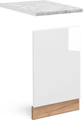 Produktbild von Frontblende Vicco Fame-Line Weiß Hochglanz 45 cm , AP Marmor, Model 46033