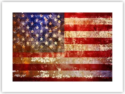 Produktbild von Poster - Poster ohne Rahmen - Amerika Flagge national patriotisch - 40x30 cm - Wand Bild - Wanddeko - Wandbilder - Kunstposter - Wandposter - Bilder - Kunstdruck - Wandbild - P2XAA40x30-3084