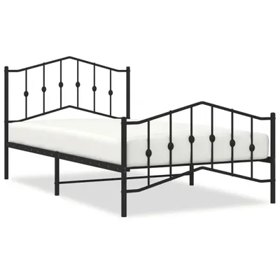 Produktbild von Bettgestell mit Kopf- und Fußteil Metall Schwarz 100x200 cm