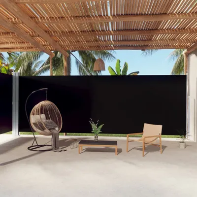 Obrázok produktu pre Maison Exclusive – bočná markíza s výsuvom, čierna, 220 x 1000 cm