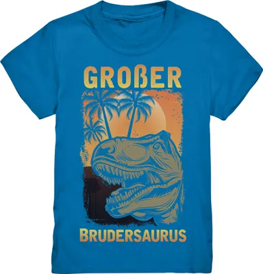 Produktbild von Dinosaurier T-Rex Großer Bruder T-Shirt – Royal Blue / 98/104 (3-4)