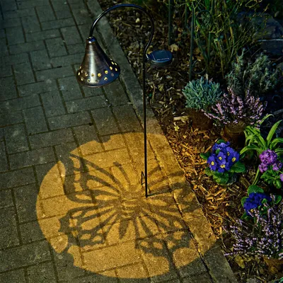 Produktbild von LED Solar Gartenstecker Schmetterling Projektion Garten Steck Strahler Lampe