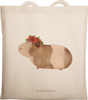 Produktbild von Mr. & Mrs. Panda Tote Bag Meerschweinchen Weisheit - Transparent - Geschenk, Einkaufstüte, Jutebeutel, Spruch, Laptoptasche, Lustige Sprüche, Tasche, Wunderland, Beutel