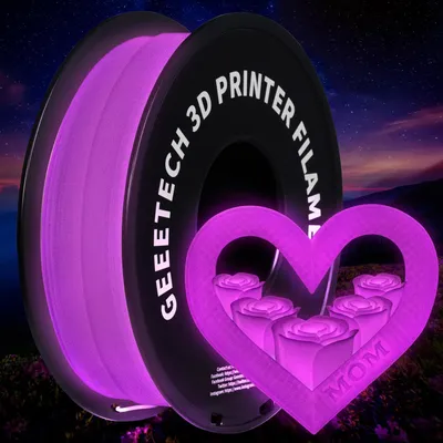 Zdjęcie produktu dla Filament do drukarek 3D – świecący PLA – średnica 1,75 mm – szpula 1 kg – świecący w ciemności – różowy