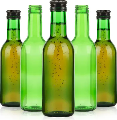 Zdjęcie produktu dla SUPERBUTELKI - 5x Butelka szklana Monopol 250 ml zielona na cydr, soki, nalewki