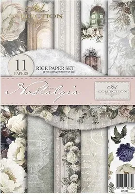 Produktbild von Reispapier-Set A4 – RP048 Nostalgia – ITD Collection