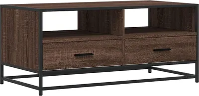 Obrázek produktu pro Konferenční stolek hnědý dub 100 x 50 x 45 cm kompozit a kov