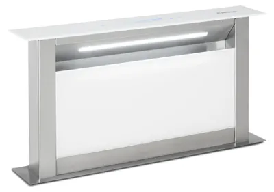Image de Klarstein Royal Flush Eco Hotte aspirante 60 cm - hotte aspirante escamotable, 576 m³/h, Touch-To-Slide, éclairage LED, efficacité énergétique A++, acier inoxydable & verre, recyclage & évacuation de l'air