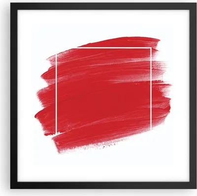Produktbild von Gerahmtes Poster - Schwarzer Rahmen - Rot Farben Stück - 40x40 cm - Wand Bild - Wanddeko - Wandbilder - Kunstposter - Wandposter - Bilderrahmen - Bilder - Kunstdruck - Wanddekoration - P2BAC40x40-5067