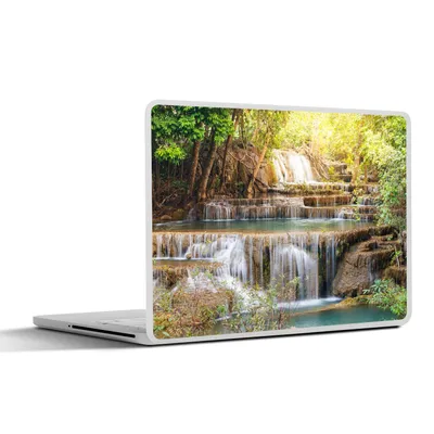 Produktbild von MuchoWow® Laptop Aufkleber Sticker Cover Sonne - Wasserfall - Landschaft 36.5x27.5 cm - Laptop-Sticker