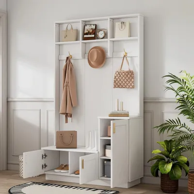 Image de Porte-manteaux et meubles de rangement - Porte-manteau - Rangement à chaussures - Meubles d'entrée - Meubles de rangement - Rangement à chaussures réglable