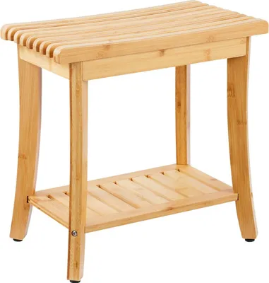Produktbild von Bamboo Shower Bench 19.1 x 11.3 x 18.3 in Shower Stool Chair for Bathroom