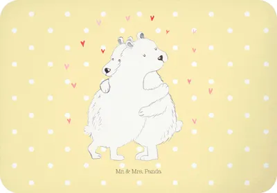 Produktbild von Mr. & Mrs. Panda Kühlschrankmagnet Eisbär Umarmen - Gelb Pastell - Geschenk, magnet, spruchmagnet, Lustige Sprüche, whiteboardmagnet, Notizhalter, zettelhalter