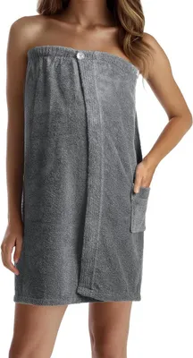Productafbeelding van Saunakilt voor dames en heren, 100% katoen, M-XXL, antraciet, verstelbaar, sauna handdoek