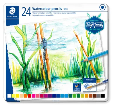 Produktbild von STAEDTLER 146 10 wasservermalbarer Farbstift Metalletui mit 24 Farben