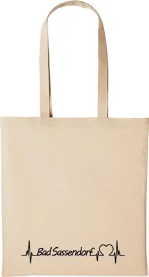 Produktbild von Huuraa Baumwollbeutel Bad Sassendorf Geschenk Einkaufstasche Natural 10 Liter Baumwolle Bad Sassendorf Accessoire