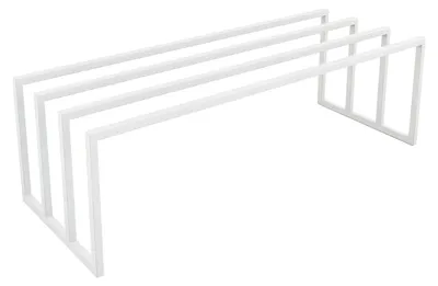 Imagen del producto de Estantería minimalista para zapatos BOVI, fabricada en acero de alta calidad | Blanco | Estructura metálica