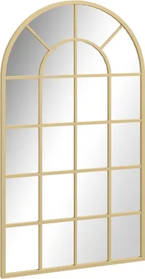 Produktbild von Wandspiegel Garderobenspiegel 110 x 62cm dekorativer Spiegel mit Metallrahmen Hängespiegel Wohnzimmerspiegel für Schlafzimmer Gold