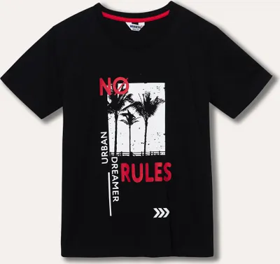 Produktbild von Jungen-T-Shirt mit kurzen Ärmeln No Rules  - Schwarz - 146