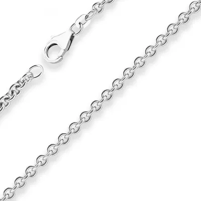 Produktbild von 3,2mm Rund-Ankerkette Goldkette Collier Halskette aus 750 Gold Weißgold 50cm
