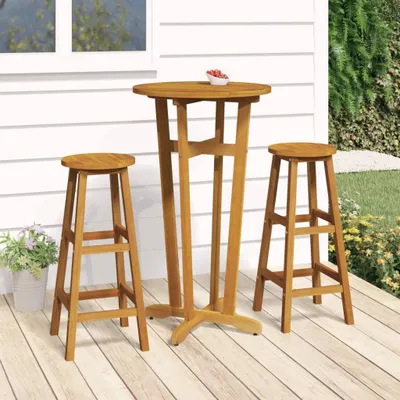 Immagine prodotto di The Living Store Tavolo bar da giardino Ø60x105 cm in legno massiccio di acacia