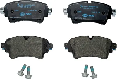 Produktbild von Bremsbelagsatz Scheiben mit Verschleißwarnanzeige 17,5 mm HELLA für u.a. AUDI A4