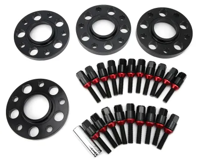 Produktbild von M12x1,5 Nabenzentrische Spurverbreiterungen, versetztes Kit mit Radschrauben, Zubehör, passend für 1, 3, 5, 6, 7, Serie E82, E30, E36, E60, Schwarz